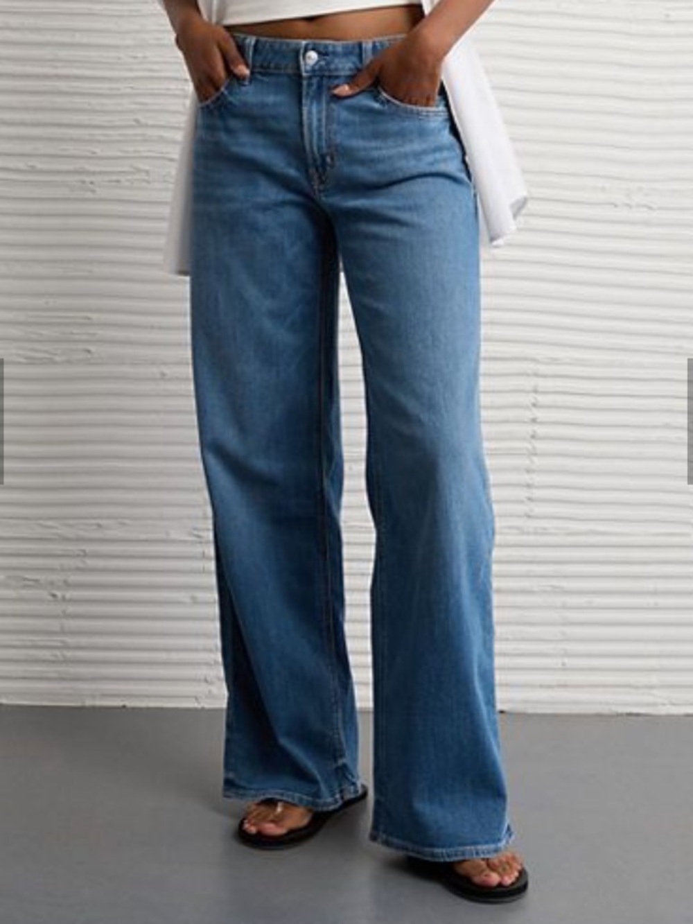 American Eagle low rise baggy Wide Leg Jeans